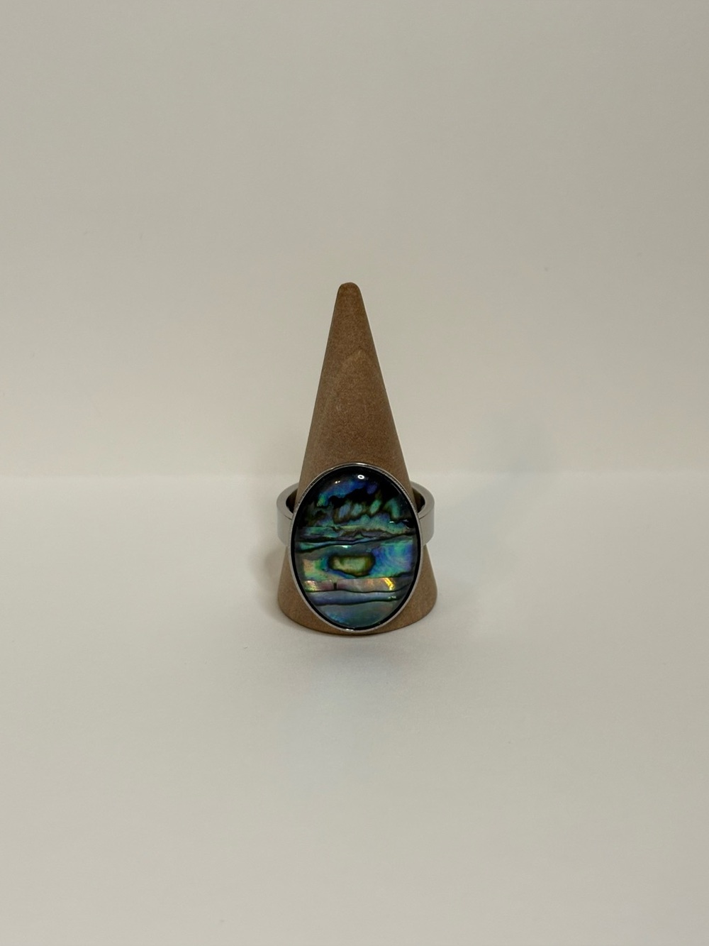 Silver Abalone Shell Ring | Size 10 | Waterproof & Tarnish Resistant